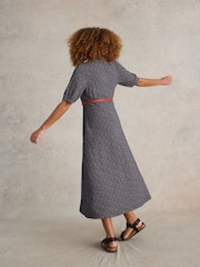 White Stuff Blue Megan Jersey Midi Dress - Image 2 of 6