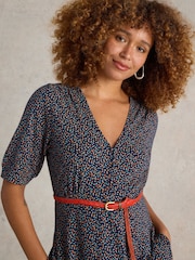 White Stuff Blue Megan Jersey Midi Dress - Image 4 of 6