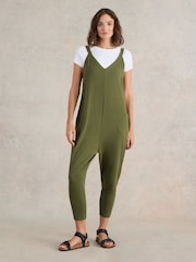 White Stuff Green Selina Jersey Jumpsuit - Image 1 of 6