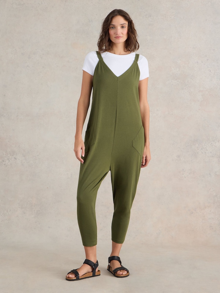 White Stuff Green Selina Jersey Jumpsuit - Image 1 of 6
