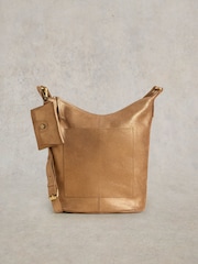 White Stuff Metallic Fern Leather Cross-Body Bag - Image 1 of 5