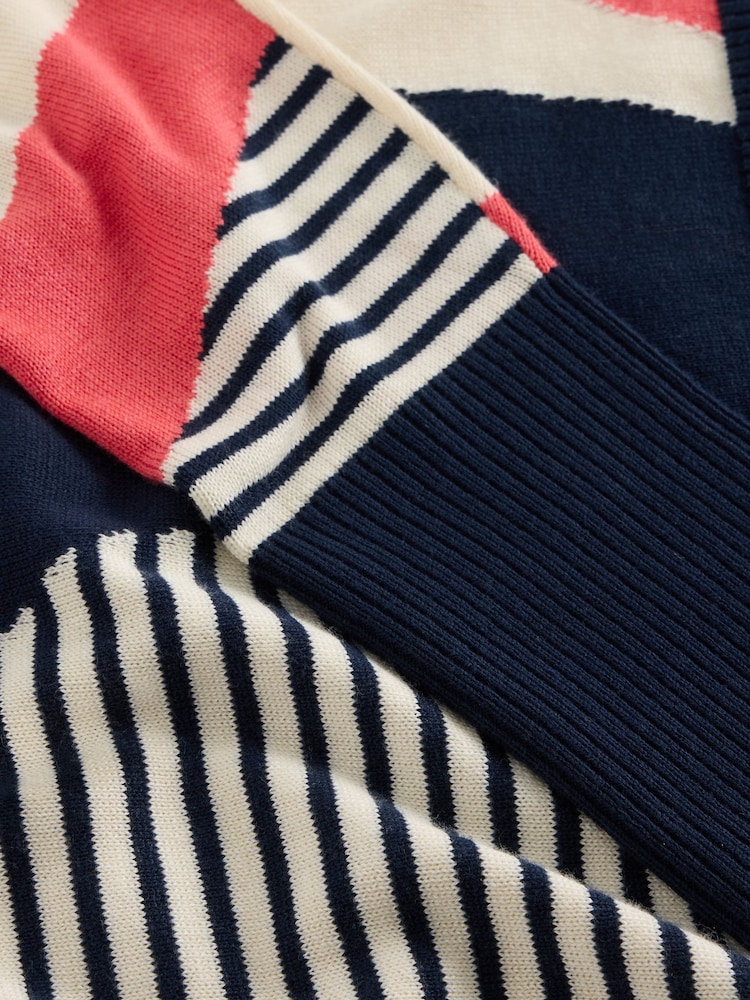 White Stuff Blue Olive Abstract Jumper - Image 6 of 6