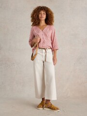 White Stuff Pink Rae Organic Cotton Top - Image 1 of 6