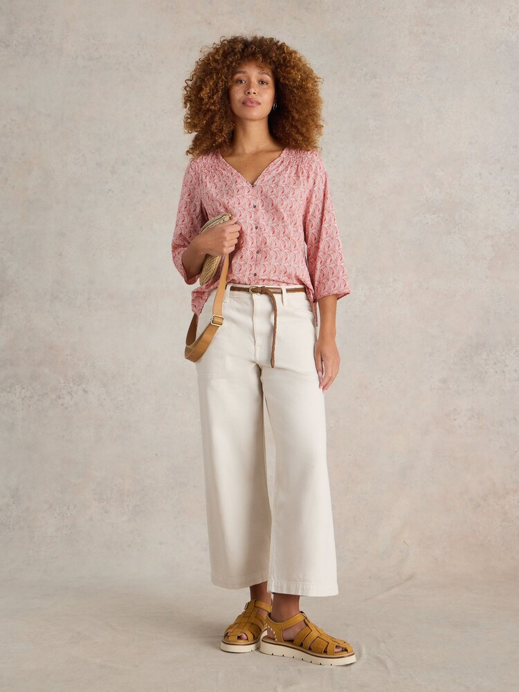 White Stuff Pink Rae Organic Cotton Top - Image 1 of 6