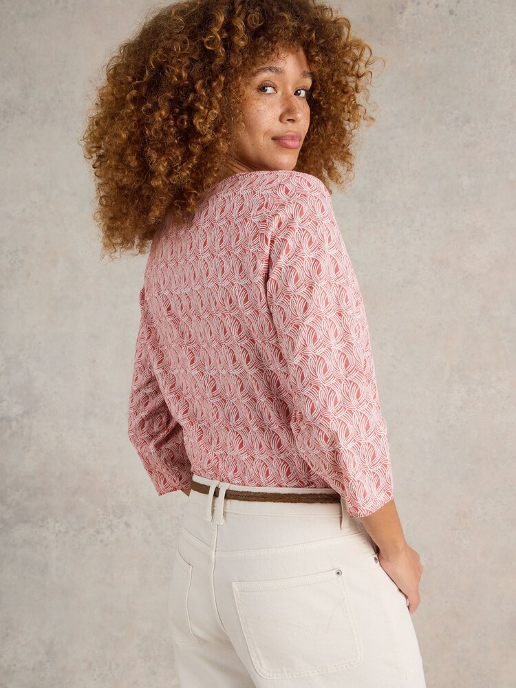 White Stuff Pink Rae Organic Cotton Top - Image 2 of 6