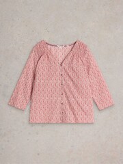 White Stuff Pink Rae Organic Cotton Top - Image 5 of 6