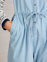 White Stuff Blue Piper Broderie Jumpsuit - Image 4 of 6
