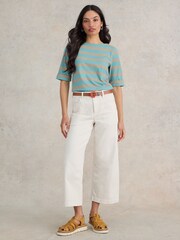 White Stuff Blue Sydney Boat Neck Top - Image 2 of 6