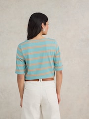 White Stuff Blue Sydney Boat Neck Top - Image 3 of 6