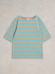 White Stuff Blue Sydney Boat Neck Top - Image 5 of 6