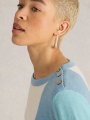 White Stuff Blue Emma Colourblock Jumper - Image 4 of 6