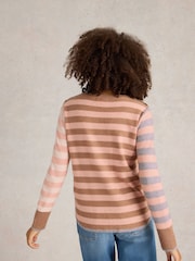 White Stuff Pink Emma Stripe Jumper - Image 2 of 6