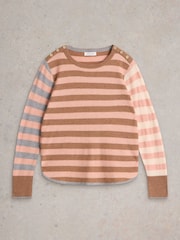 White Stuff Pink Emma Stripe Jumper - Image 5 of 6