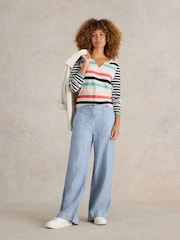 White Stuff Natural 100% Cotton Nelly Stripe Long Sleeve T-Shirt - Image 1 of 6