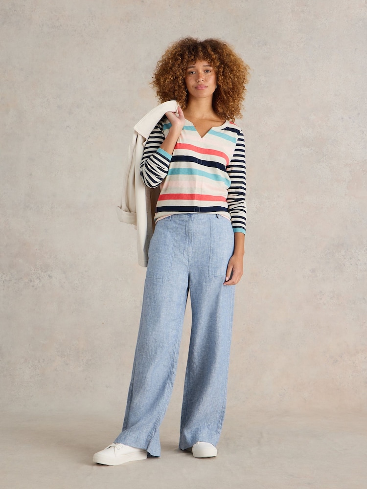 White Stuff Natural 100% Cotton Nelly Stripe Long Sleeve T-Shirt - Image 1 of 6