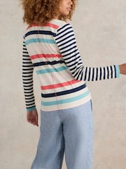 White Stuff Natural 100% Cotton Nelly Stripe Long Sleeve T-Shirt - Image 2 of 6