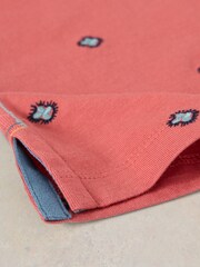 White Stuff Pink Sydney Embroidered Boat Neck 100% Cotton Top - Image 6 of 6