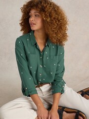 White Stuff Green 100% Cotton Sophie Shirt - Image 4 of 6