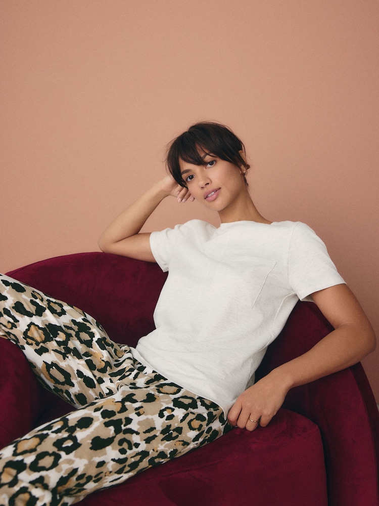 Leopard 100% Cotton Short Sleeve Pyjamas - Image 1 of 10