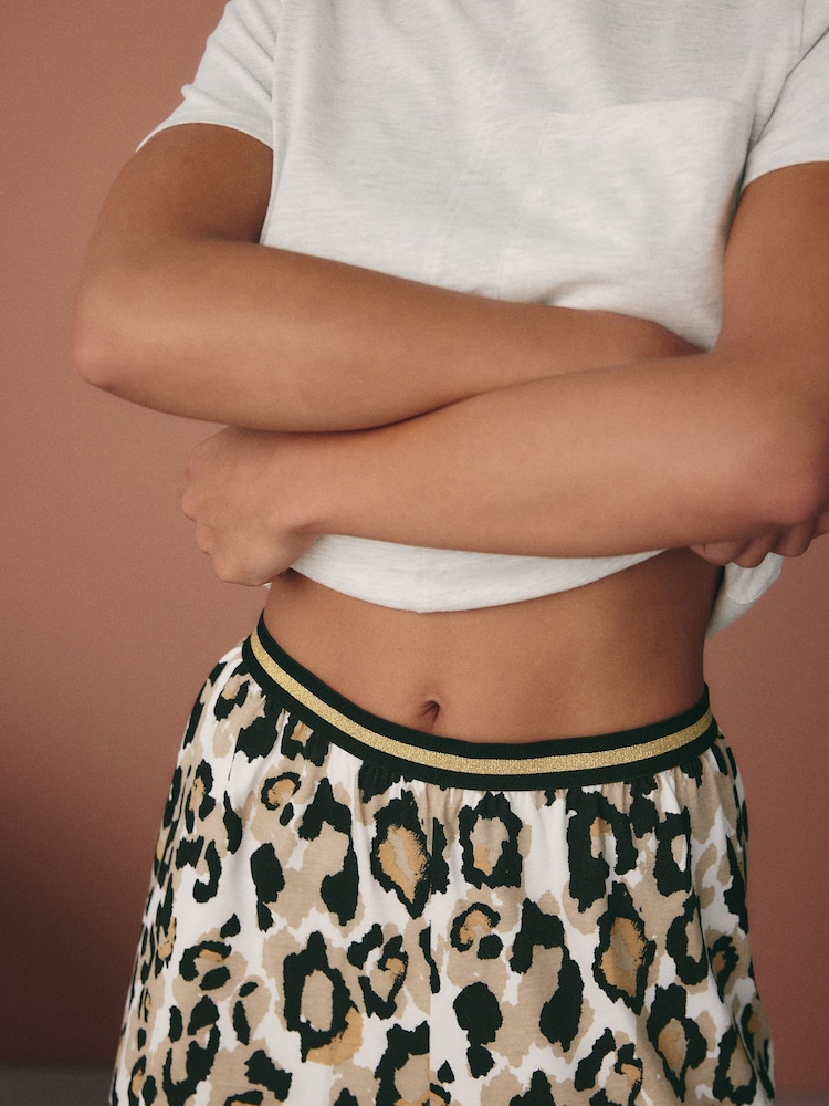 Leopard 100% Cotton Short Sleeve Pyjamas - Image 4 of 10