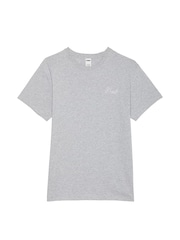 Victoria's Secret PINK Grey Heather Shine Oversized Cotton T-Shirt - Image 3 of 3