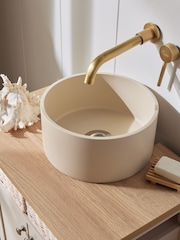 Cream Round Resin Bathroom Basin - Image 1 of 9