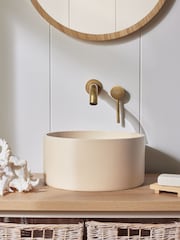 Cream Round Resin Bathroom Basin - Image 2 of 9