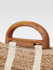 French Connection White Raffia Basket Bag - Image 2 of 3