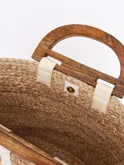 French Connection White Raffia Basket Bag - Image 3 of 3