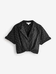 Black Cropped Metallic Blouse - Image 1 of 1