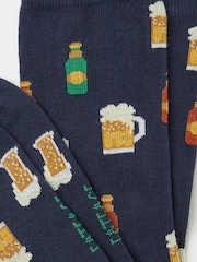 FatFace Navy Beer Socks - Image 2 of 2