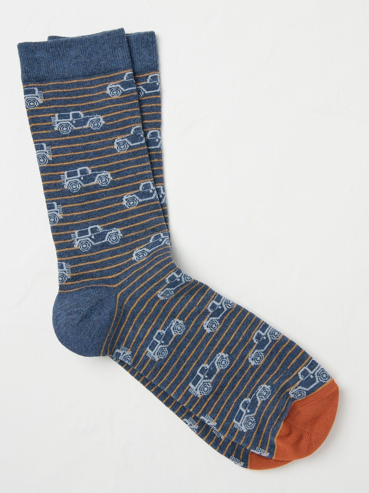 FatFace Navy Mens Off Roader Socks 1 Pack - Image 1 of 2