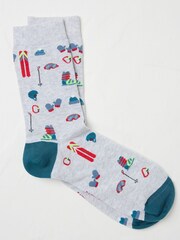FatFace Grey Mens Ski Accessories Socks 1 Pack - Image 1 of 2