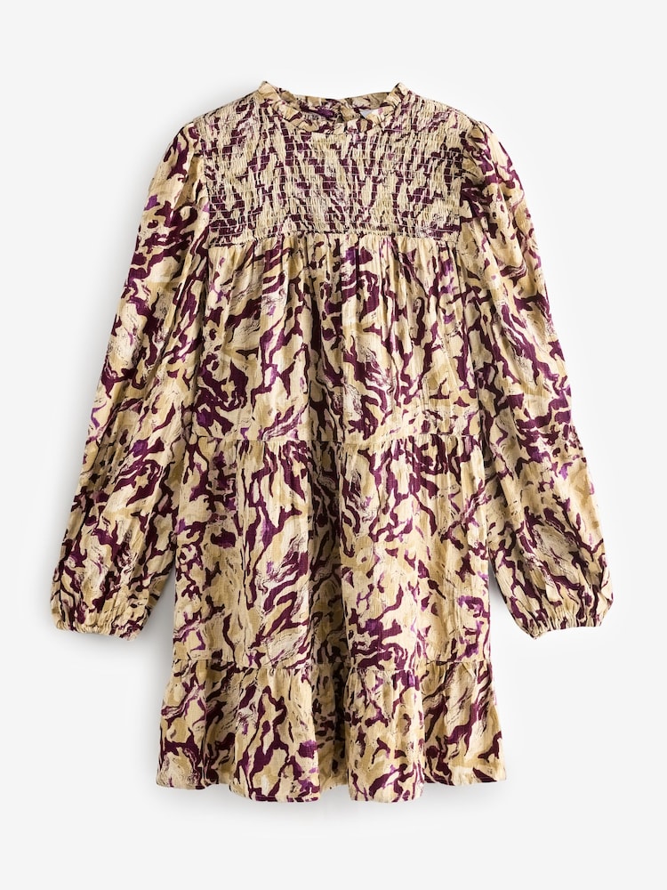 Multi Midi Smock All Over Print Dress - Image 1 of 1