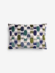 Cobalt Blue Cut Velvet Retro Cushion - Image 4 of 6