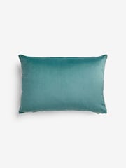 Cobalt Blue Cut Velvet Retro Cushion - Image 5 of 6