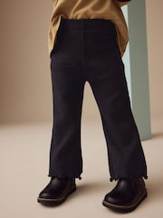 Black Ribbed Textured Flare Leggings (3mths-7yrs) - Image 1 of 7
