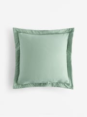 Sage Green 100% Cotton Embossed Daisy Cushion - Image 4 of 5