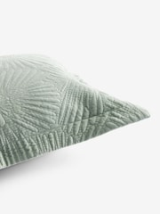Sage Green 100% Cotton Embossed Daisy Cushion - Image 5 of 5