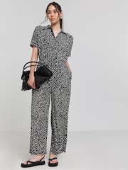 Simply Be Black Waffle Jumpsuit - Image 1 of 4
