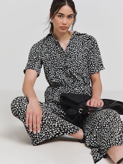 Simply Be Black Waffle Jumpsuit - Image 3 of 4