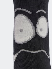 adidas Black/White Little Kids Adiraptor Crew Socks 3 Pack - Image 4 of 4
