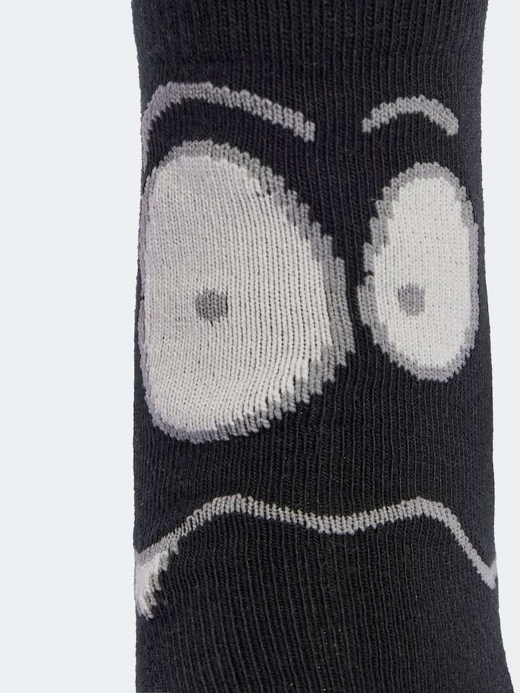 adidas Black/White Little Kids Adiraptor Crew Socks 3 Pack - Image 4 of 4