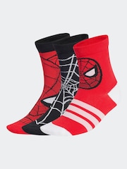 adidas Red/Black Marvel Spider Man Socks 3 Pack - Image 1 of 4