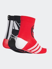 adidas Red/Black Marvel Spider Man Socks 3 Pack - Image 2 of 4