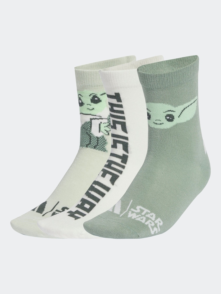 adidas Star Wars Mandalorian 3 Pack Kids Socks - Image 1 of 4 adidas Star Wars Mandalorian 3 Pack Kids Socks - Image 1 of 4