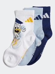 Pacote 3 de meias Adidas Little Disney Mickey Mouse para crianças - Imagem 1 de 5