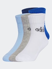 adidas Blue/Navy Linear Ankle 5 Packs Socks - Image 1 of 4