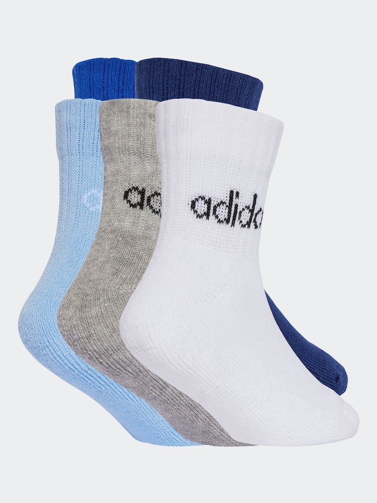 adidas Blue/Navy Linear Ankle 5 Packs Socks - Image 2 of 4