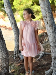 Angels Face Pink Loreen Flowers Trim Dress - Image 1 of 3